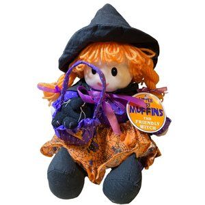 Little Miss Muffins The Friendly Witch Halloween Plush 1990's